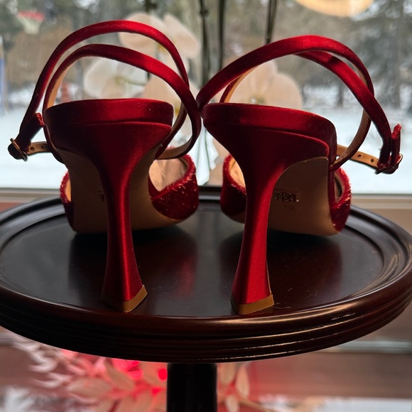 Badgley Mischka Red Lyric Plush Ankle Straps - Picture 11 of 13